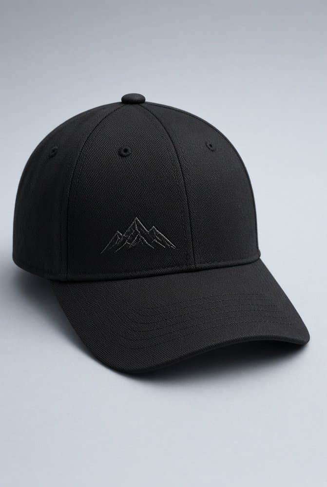 Black cap, silver mountain mark